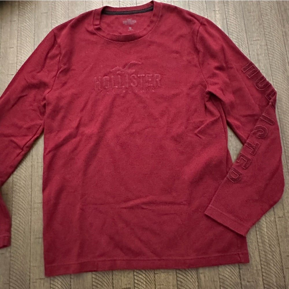 Hollister Deep Red Long Sleeve Crewneck